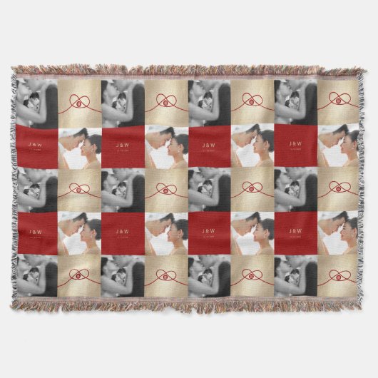 レッドノットユニオンダブル幸中国のせ結婚ズ スローブランケット (正面)