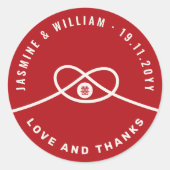 レッドノットユニオンダブル幸中国のせ結婚ズ ラウンドシール (正面)