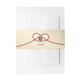 レッドノットユニオンダブル幸中国のせ結婚ズ 招待状ベリーバンド