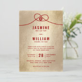 レッドノットユニオンダブル幸中国のせ結婚ズ 招待状 (スタンド正面)