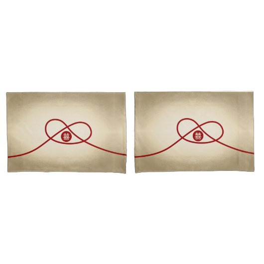 レッドノットユニオンダブル幸中国のせ結婚ズ 枕カバー (フロントセット)