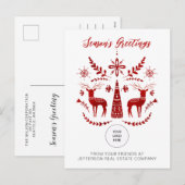 レッドノルディッククリスマス会社のロゴビジネス シーズンポストカード (正面/裏面)