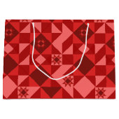 レッドノルディックスタークリスマスピンク ラージペーパーバッグ (正面)