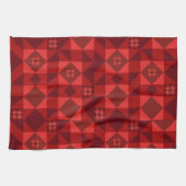 レッドノルディックスタークリスマスブライト キッチンタオル (横)