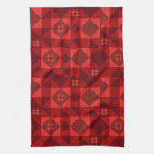 レッドノルディックスタークリスマスブライト キッチンタオル (縦)