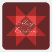 レッドノルディックスタークリスマス スクエアシール (正面)