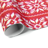 レッドノルディックスノーフレーク醜いクリスマスセーターパーティー ラッピングペーパー (ロールコーナー)