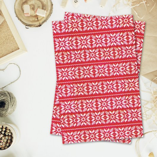 レッドノルディックスノーフレーク醜いクリスマスセーターパーティー 薄葉紙