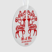 レッドノルディックトナカスタムーナーズカップル オーナメント (正面)