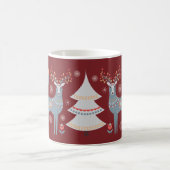 レッドノルディックトナディアクリスマスツリーフローラホリデー コーヒーマグカップ (中央)