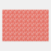 レッドノルディックフォークアート ラッピングペーパーシート (正面3)