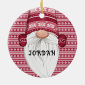 レッドノルディック格言 パーソナライズされた セラミックオーナメント (裏面)