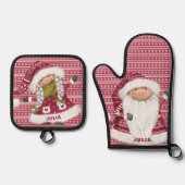 レッドノルディック格言 パーソナライズされた 鍋つかみ&鍋敷きセット (正面)