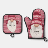 レッドノルディック格言 パーソナライズされた 鍋つかみ&鍋敷きセット (正面)