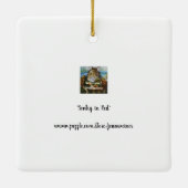 レッドノーザン（鳥）ショウジョウコウカンチョウバードオンフェンスウォーター色アート セラミックオーナメント (裏面)