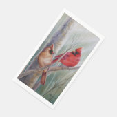 レッドノーザン（鳥）ショウジョウコウカンチョウバードペア水彩画 (コーナー)