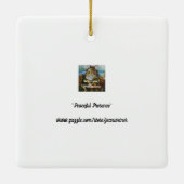 レッドノーザン（鳥）ショウジョウコウカンチョウバードペア水彩画 セラミックオーナメント (裏面)