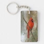 レッドノーザン(鳥)ショウジョウコウカンチョウ絵を描バードイニシャル キーホルダー (正面)