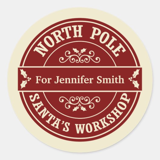 レッドノースポールクリスマス配信ギフトシール ラウンドシール (正面)
