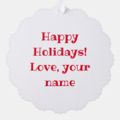 レッドノーズトナカイ紙クリスマスオーナメントカード オーナメントカード (裏面)