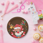 レッドノーズ・トナカイ・ルドルフ・クリスマス ペーパープレート (パーティー)