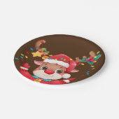 レッドノーズ・トナカイ・ルドルフ・クリスマス ペーパープレート (アングル)