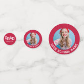 レッドハイスクール卒業カスタム写真卒業 コンフェッティ (裏面)