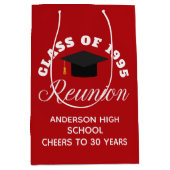 レッドハイスクール懇親会パーソナライズされたパーティー ミディアムペーパーバッグ (正面)