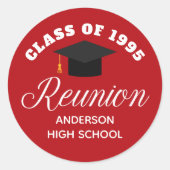 レッドハイスクール懇親会パーソナライズされたパーティー ラウンドシール (正面)