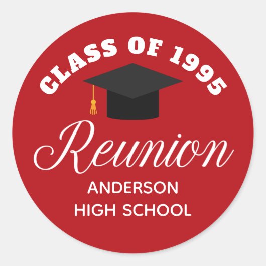 レッドハイスクール懇親会パーソナライズされたパーティー ラウンドシール (正面)