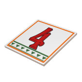 レッドハイタリアンウスシンボルや象徴文字&数字 タイル (側面)