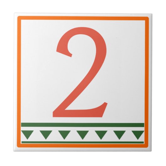 レッドハイタリアンウスシンボルや象徴文字&数字 タイル (正面)