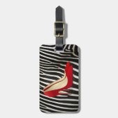 レッドハイヒールのシューズラゲッジタグ ラゲッジタグ (正面縦)