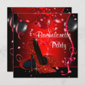 レッドハイヒールシューズレッドバチェロレッテ 招待状 (正面/裏面)