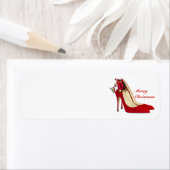 レッドハイヒールシューズ/サンタ小妖精や小人/ラベル ラベル (インサイチュ)