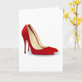レッドハイヒール靴 カード (黄色い花)