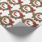 レッドハイヒール/クリスマスリース ラッピングペーパー (角)