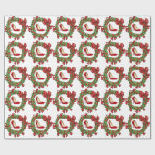 レッドハイヒール/クリスマスリース ラッピングペーパー (フラット)