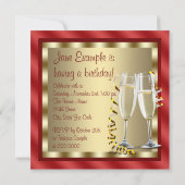 レッドハイヒール シューズ バースデーパーティー 招待状 (裏面)