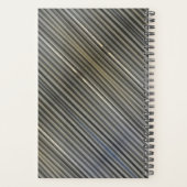 レッドハイビスカスはっきりしたモダンストライプのスモーキーグレー プランナー手帳 (裏面)