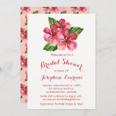 レッドハイビスカスウォーターブライダルシャワー招待状 招待状 (正面/裏面)