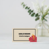 レッドハイビスカスエレガント名刺 名刺 (スタンド正面)