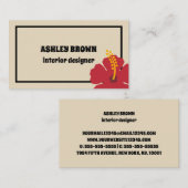 レッドハイビスカスエレガント名刺 名刺 (正面/裏面)