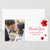 レッドハイビスカスサンキューカスタムフォトカード サンキューカード (正面/裏面)