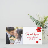 レッドハイビスカスサンキューカスタムフォトカード サンキューカード (スタンド正面)