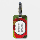 レッドハイビスカスハワイトロピカルフラワー ラゲッジタグ (裏面縦)