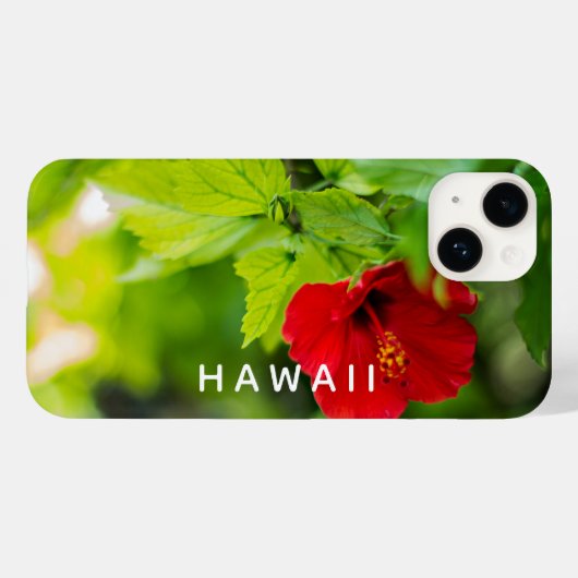 レッドハイビスカスハワイトロピカルフラワーiPhone Case-Mate iPhoneケース (裏面 (横))