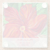 レッドハイビスカスバケーションホームガラスコースター ガラスコースター (裏面)