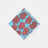 レッドハイビスカスパターン紙ナプキンス スタンダードカクテルナプキン (角)