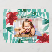 レッドハイビスカスフォトホリデーカード シーズンカード (正面/裏面)